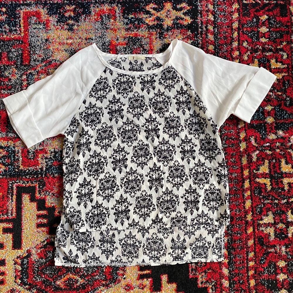 High low printed tee
